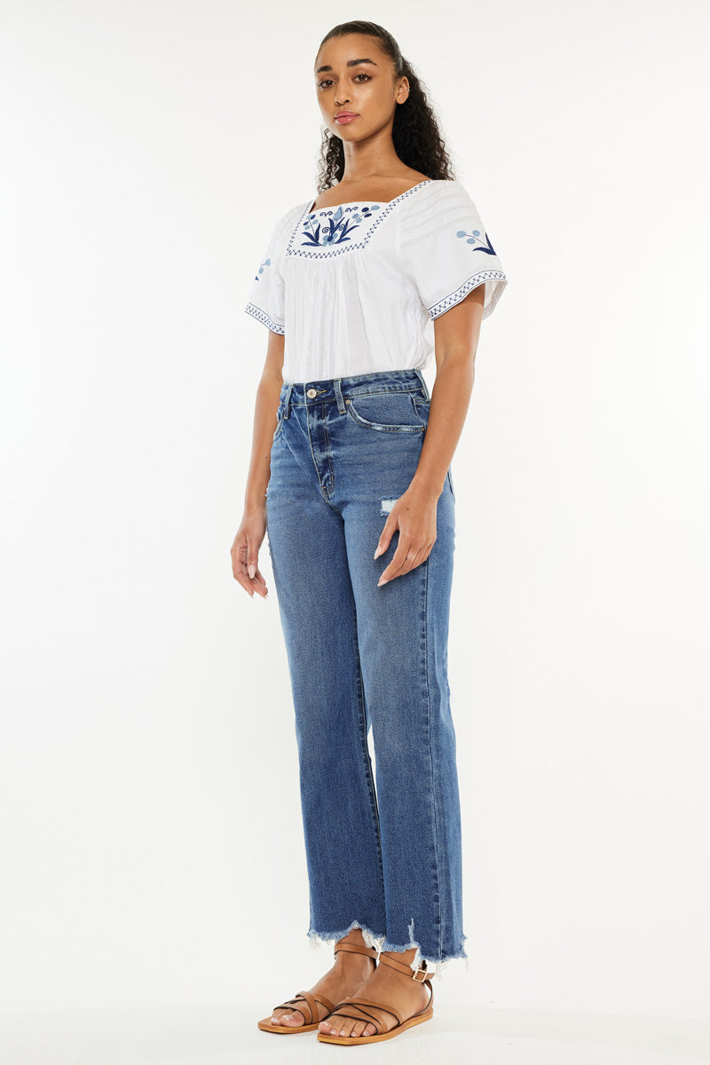 Jemma High Rise Slim Wide Leg Jeans – Kancan USA