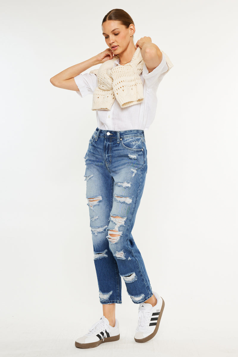 Ashland High Rise Slim Straight Leg Jeans - Official Kancan USA