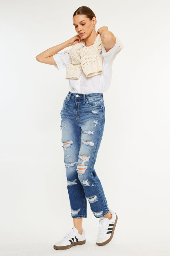 Ashland High Rise Slim Straight Leg Jeans - Official Kancan USA