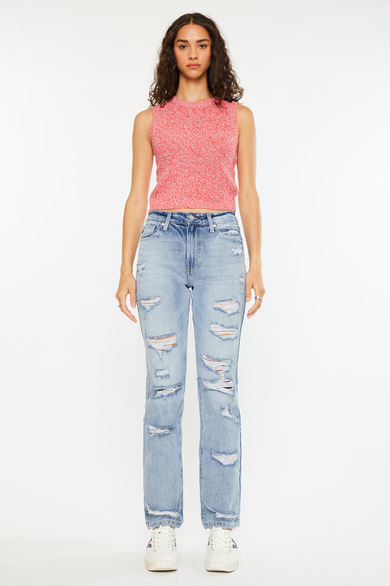 Ashland High Rise Slim Straight Leg Jeans - Official Kancan USA
