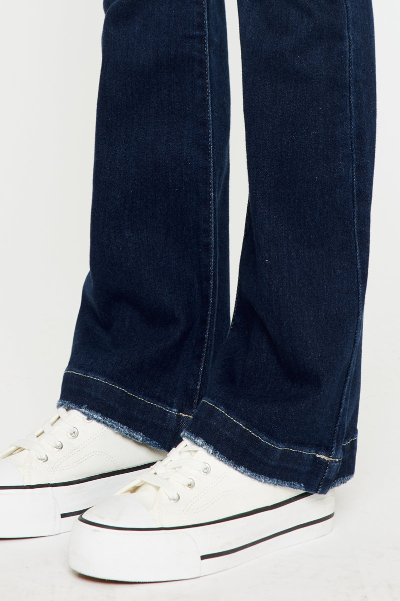 Akita High Rise Bootcut Jeans – Stretch Dark Wash – Kancan USA