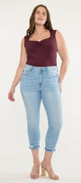 Thomasin High Rise Cropped Skinny Jeans ( Plus Size ) - Official Kancan USA