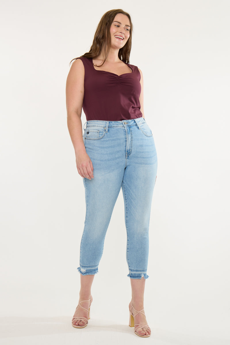 Thomasin High Rise Cropped Skinny Jeans ( Plus Size ) - Official Kancan USA