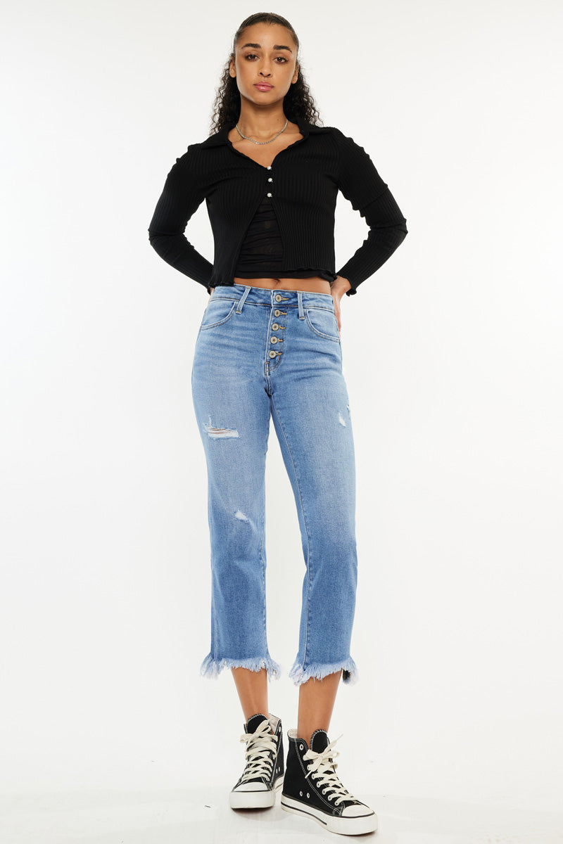 Zuzanna High Rise Crop Straight Leg Jeans - Official Kancan USA