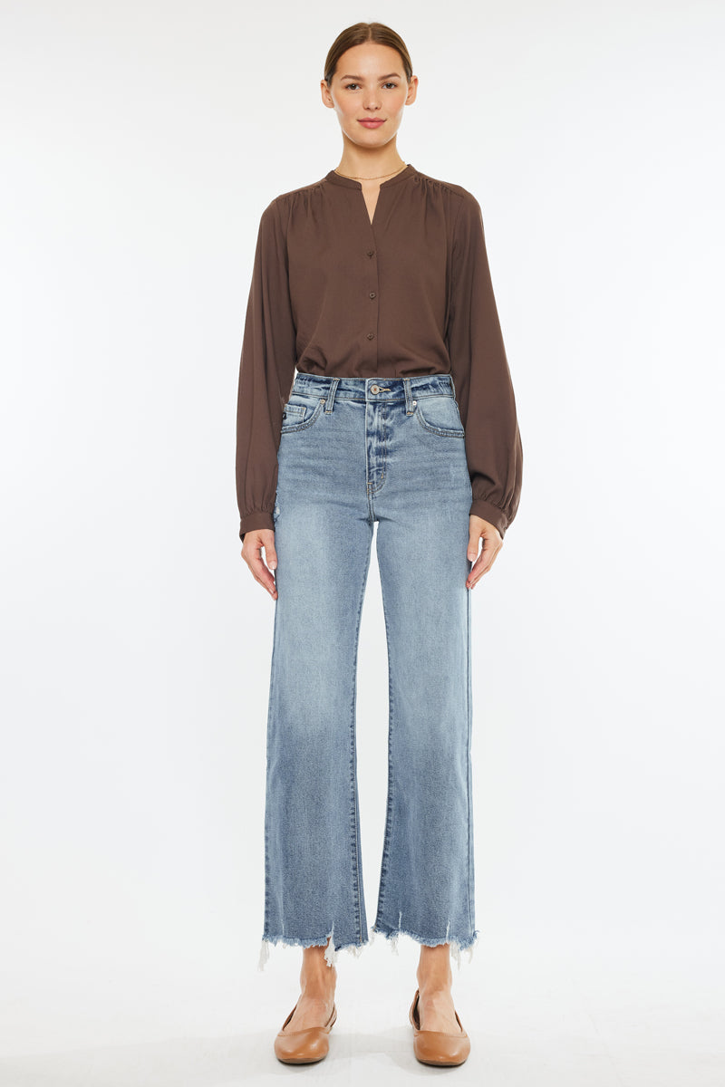 Violet High Rise Slim Wide Leg Jeans - Official Kancan USA
