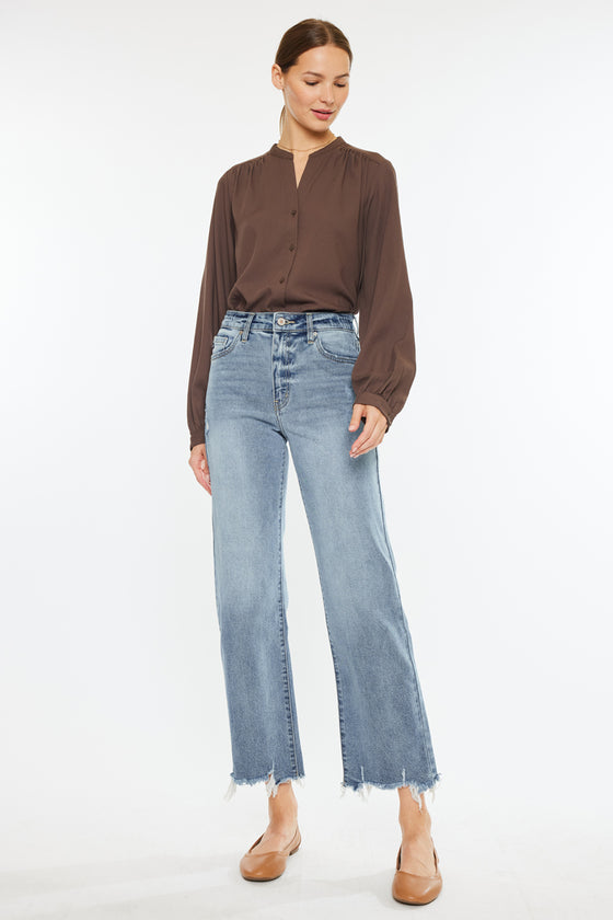 Violet High Rise Slim Wide Leg Jeans - Official Kancan USA