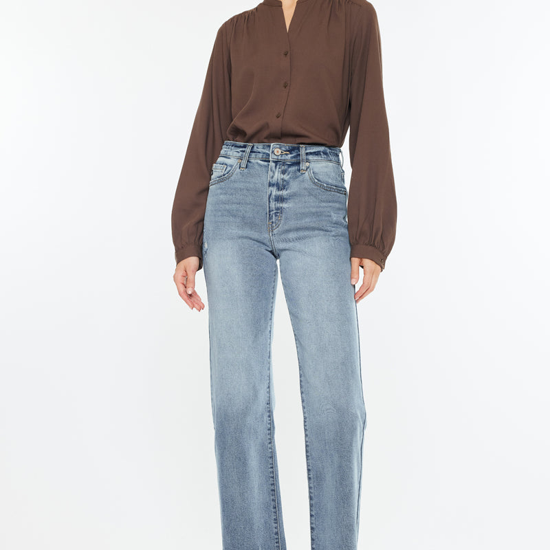 Violet High Rise Slim Wide Leg Jeans - Official Kancan USA