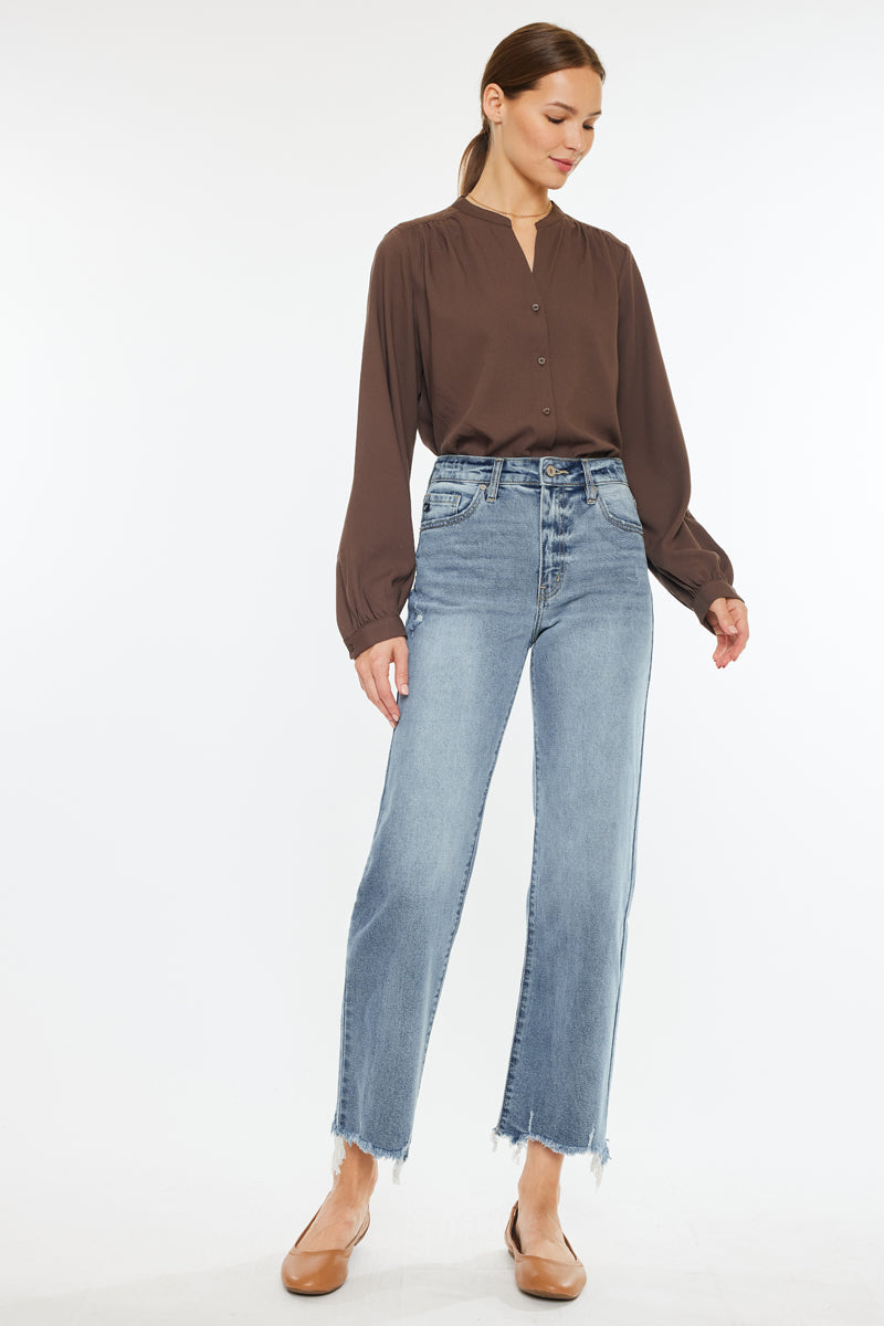 Violet High Rise Slim Wide Leg Jeans - Official Kancan USA