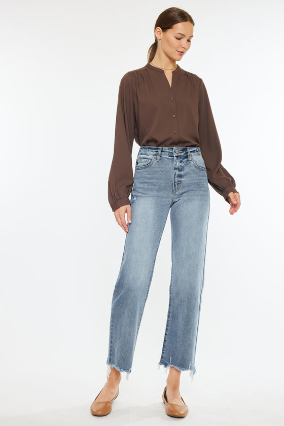 Violet High Rise Slim Wide Leg Jeans - Official Kancan USA