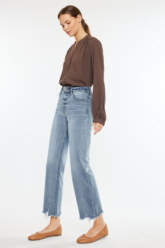 Violet High Rise Slim Wide Leg Jeans - Official Kancan USA