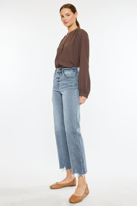 Violet High Rise Slim Wide Leg Jeans - Official Kancan USA
