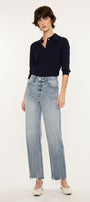 Violet High Rise Slim Wide Leg Jeans - Official Kancan USA