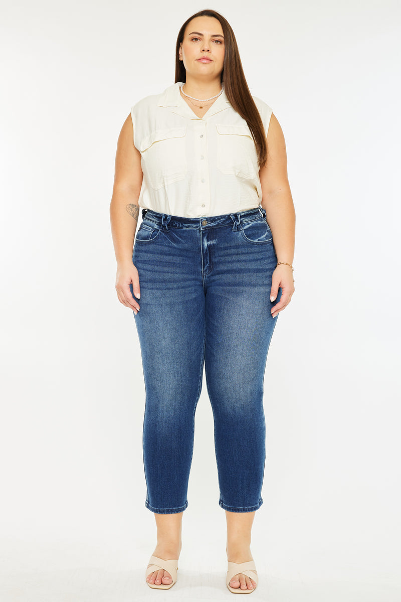 Candice Mid Rise Slim Straight Fit Jeans (Plus Size) - Official Kancan USA