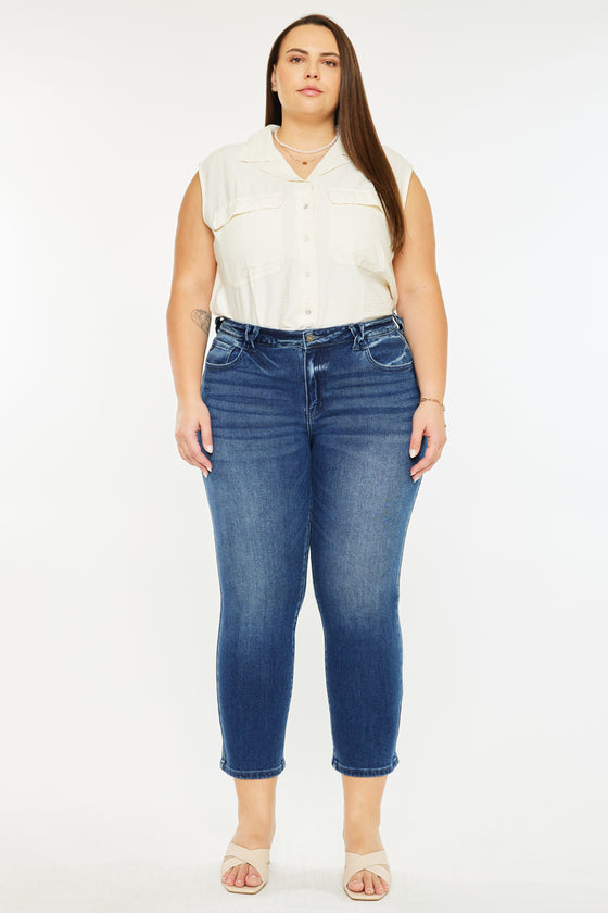 Candice Mid Rise Slim Straight Fit Jeans (Plus Size) - Official Kancan USA