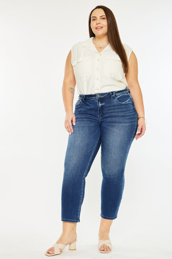 Candice Mid Rise Slim Straight Fit Jeans (Plus Size) - Official Kancan USA
