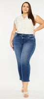 Candice Mid Rise Slim Straight Fit Jeans (Plus Size) - Official Kancan USA