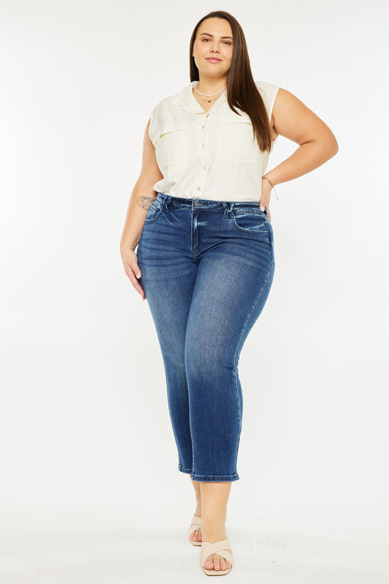 Candice Mid Rise Slim Straight Fit Jeans (Plus Size) - Official Kancan USA