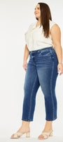 Candice Mid Rise Slim Straight Fit Jeans (Plus Size) - Official Kancan USA