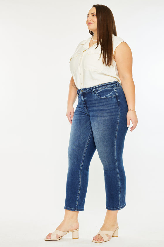 Candice Mid Rise Slim Straight Fit Jeans (Plus Size) - Official Kancan USA