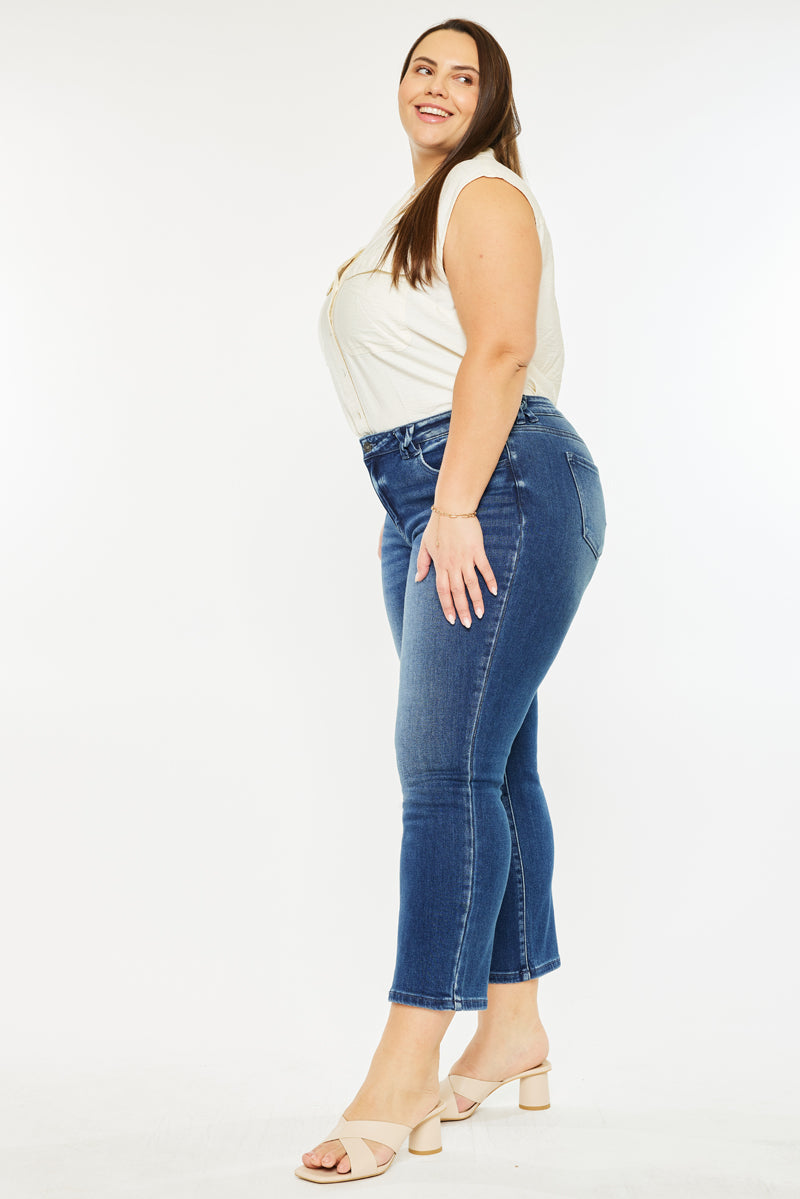 Candice Mid Rise Slim Straight Fit Jeans (Plus Size) - Official Kancan USA