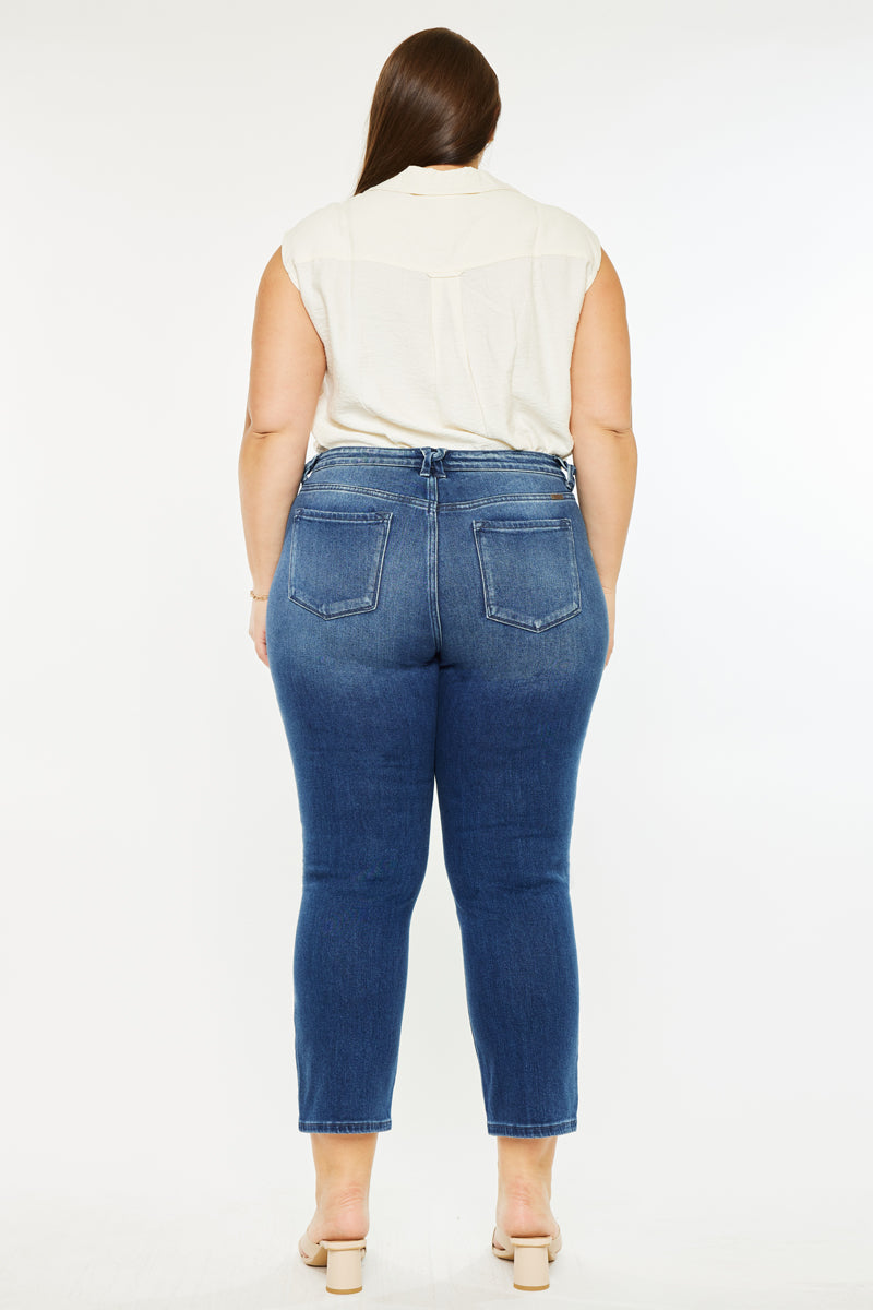 Candice Mid Rise Slim Straight Fit Jeans (Plus Size) - Official Kancan USA