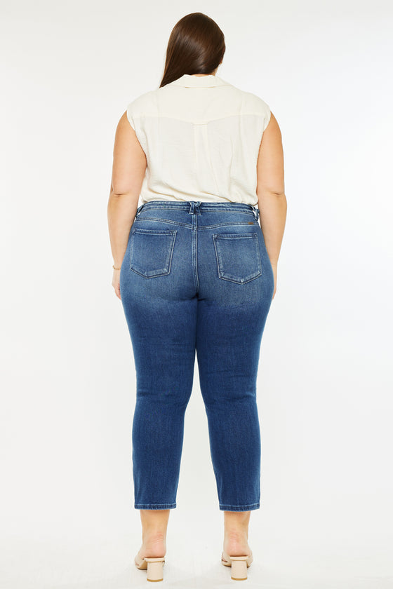 Candice Mid Rise Slim Straight Fit Jeans (Plus Size) - Official Kancan USA