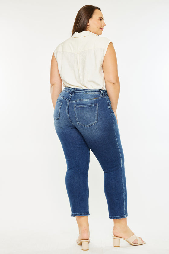 Candice Mid Rise Slim Straight Fit Jeans (Plus Size) - Official Kancan USA