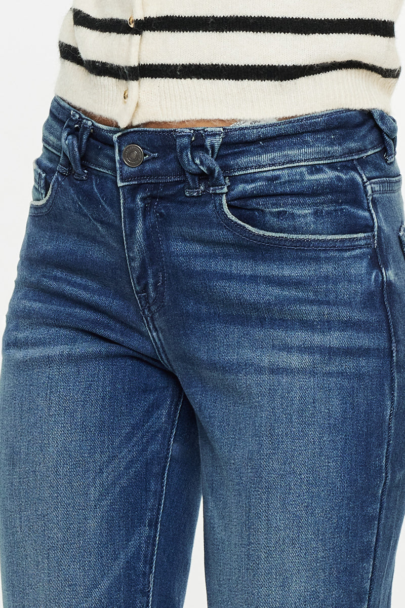 Dolores Mid Rise Slim Straight Leg Fit Jeans - Official Kancan USA