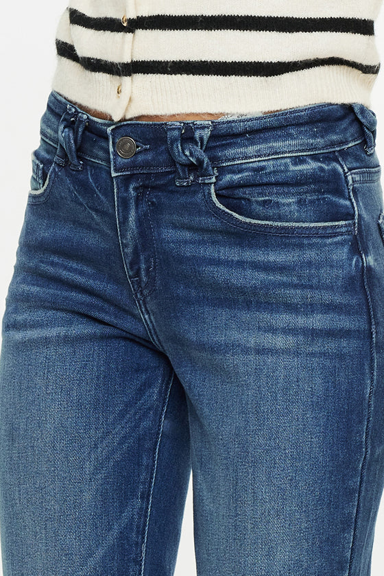 Dolores Mid Rise Slim Straight Leg Fit Jeans - Official Kancan USA