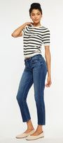 Dolores Mid Rise Slim Straight Leg Fit Jeans - Official Kancan USA