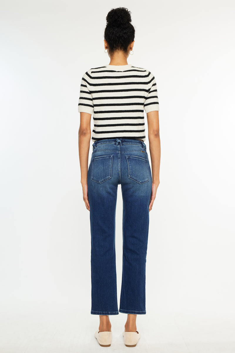Dolores Mid Rise Slim Straight Leg Fit Jeans - Official Kancan USA