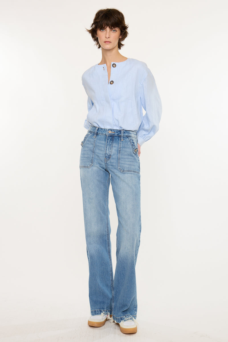 Yezmin High Rise Wide Flare – Kancan USA