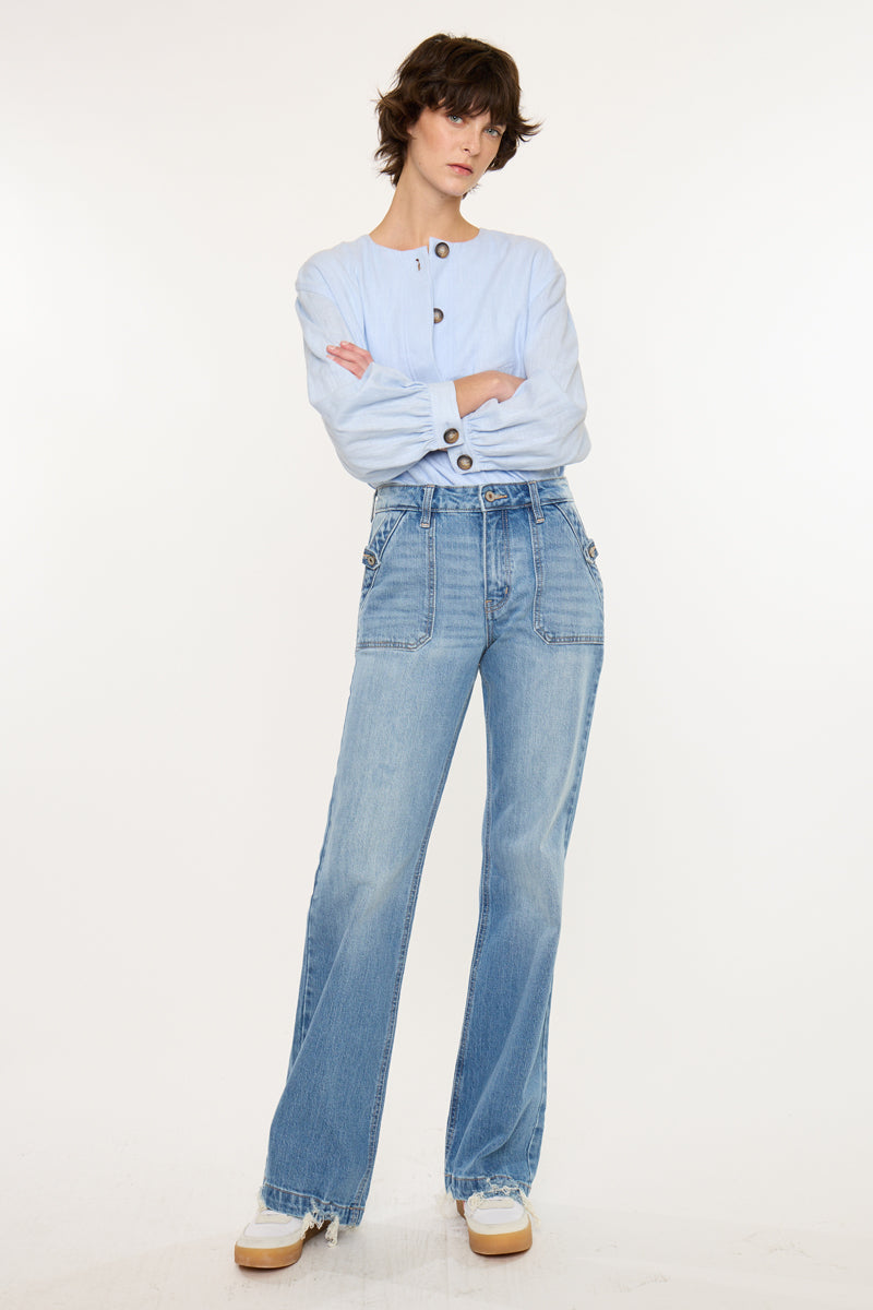 Yezmin High Rise Wide Flare – Kancan USA