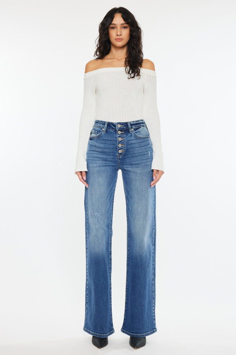 Celine Ultra High Rise 90's Flare Jeans - Official Kancan USA
