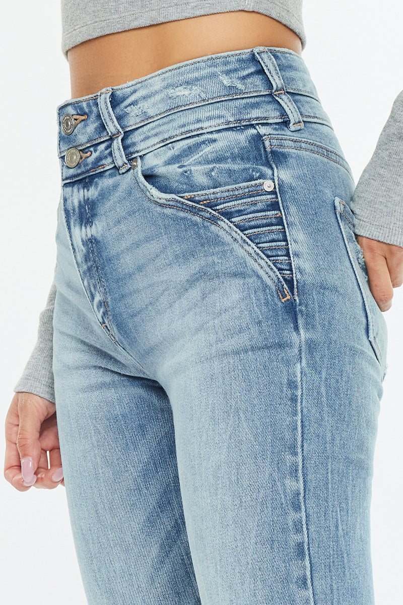 ★Belle★ Belle High Rise Crop Bootcut Jeans – Kancan USA