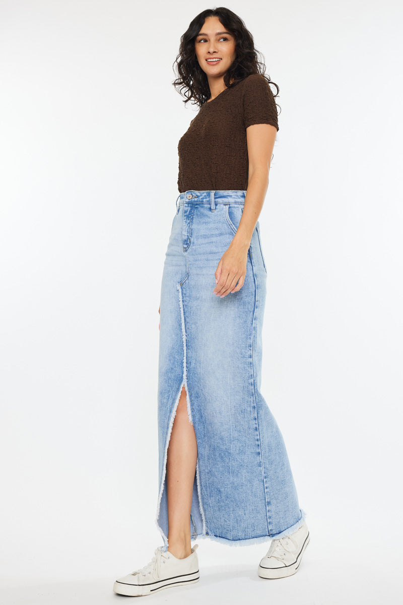 スカート L'Appartement Denim Maxi Skirt 38 Anette High Rise Maxi Denim Skirt – Kancan USA