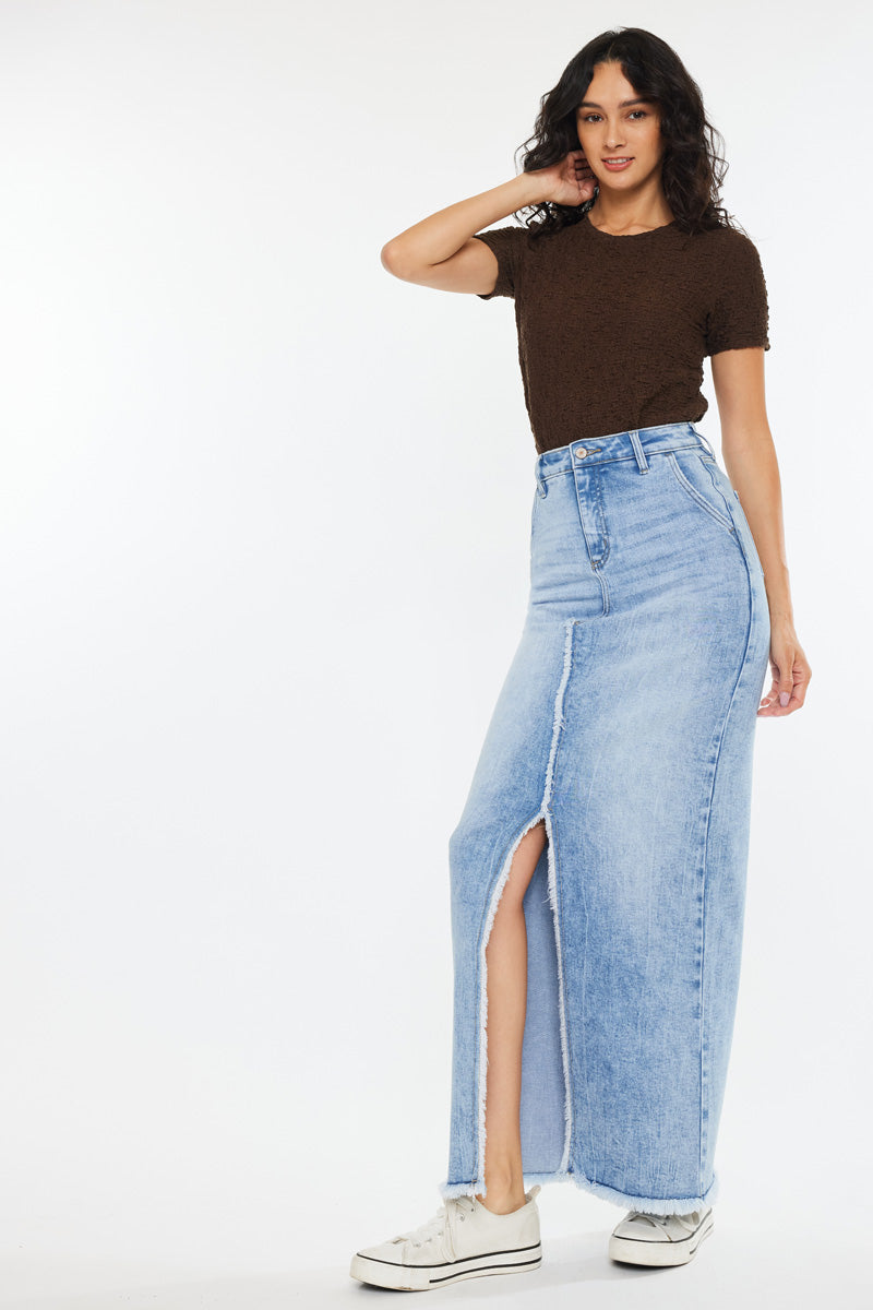 Anette High Rise Maxi Denim Skirt – Kancan USA