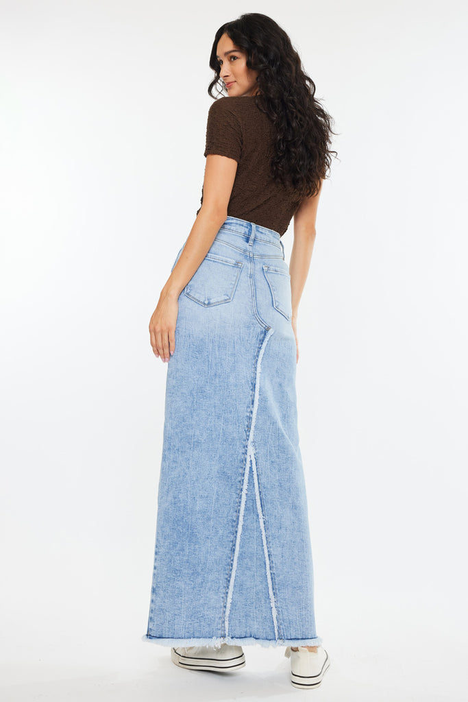 Anette High Rise Maxi Denim Skirt | Kancan USA