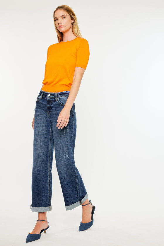 Rosie High Rise Wide Leg Jeans - Official Kancan USA
