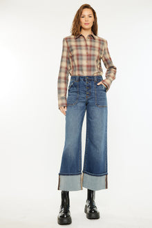  Beanie High Rise Ankle Wide Leg Jeans - Official Kancan USA