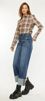 Beanie High Rise Ankle Wide Leg Jeans - Official Kancan USA