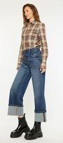 Beanie High Rise Ankle Wide Leg Jeans - Official Kancan USA