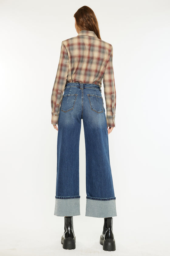 Beanie High Rise Ankle Wide Leg Jeans - Official Kancan USA