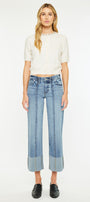 Margret Mid Rise Cropped Wide Leg Jeans - Official Kancan USA