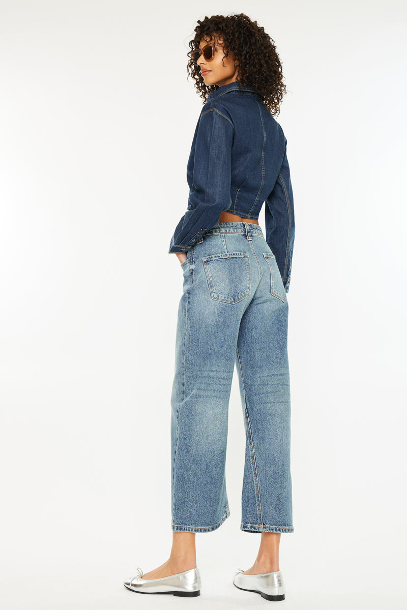 Daliah Mid Rise Loose Barrel Jeans - Official Kancan USA