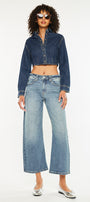 Daliah Mid Rise Loose Barrel Jeans - Official Kancan USA