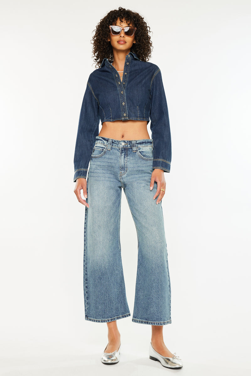 Daliah Mid Rise Loose Barrel Jeans - Official Kancan USA