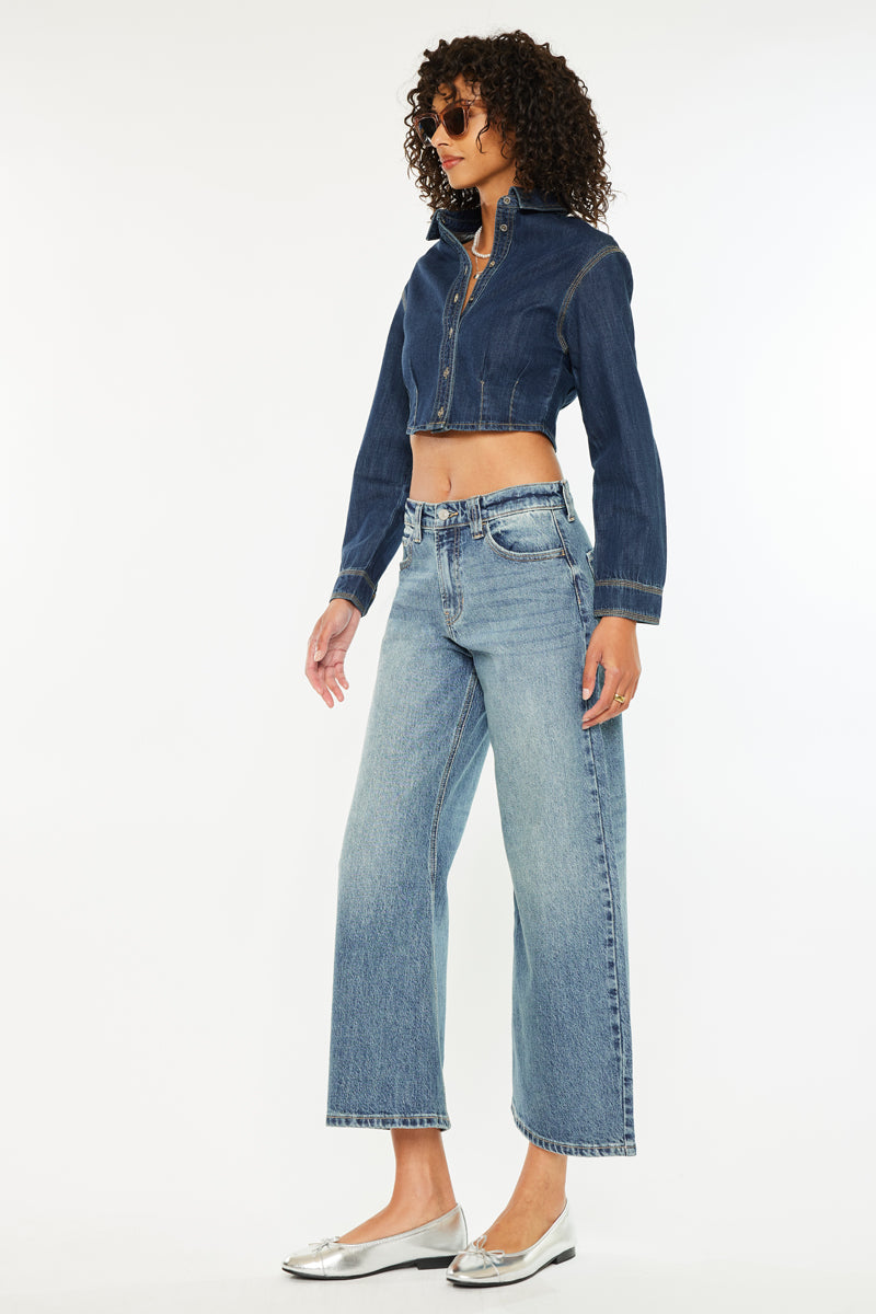 Daliah Mid Rise Loose Barrel Jeans - Official Kancan USA