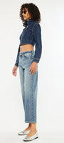 Daliah Mid Rise Loose Barrel Jeans - Official Kancan USA