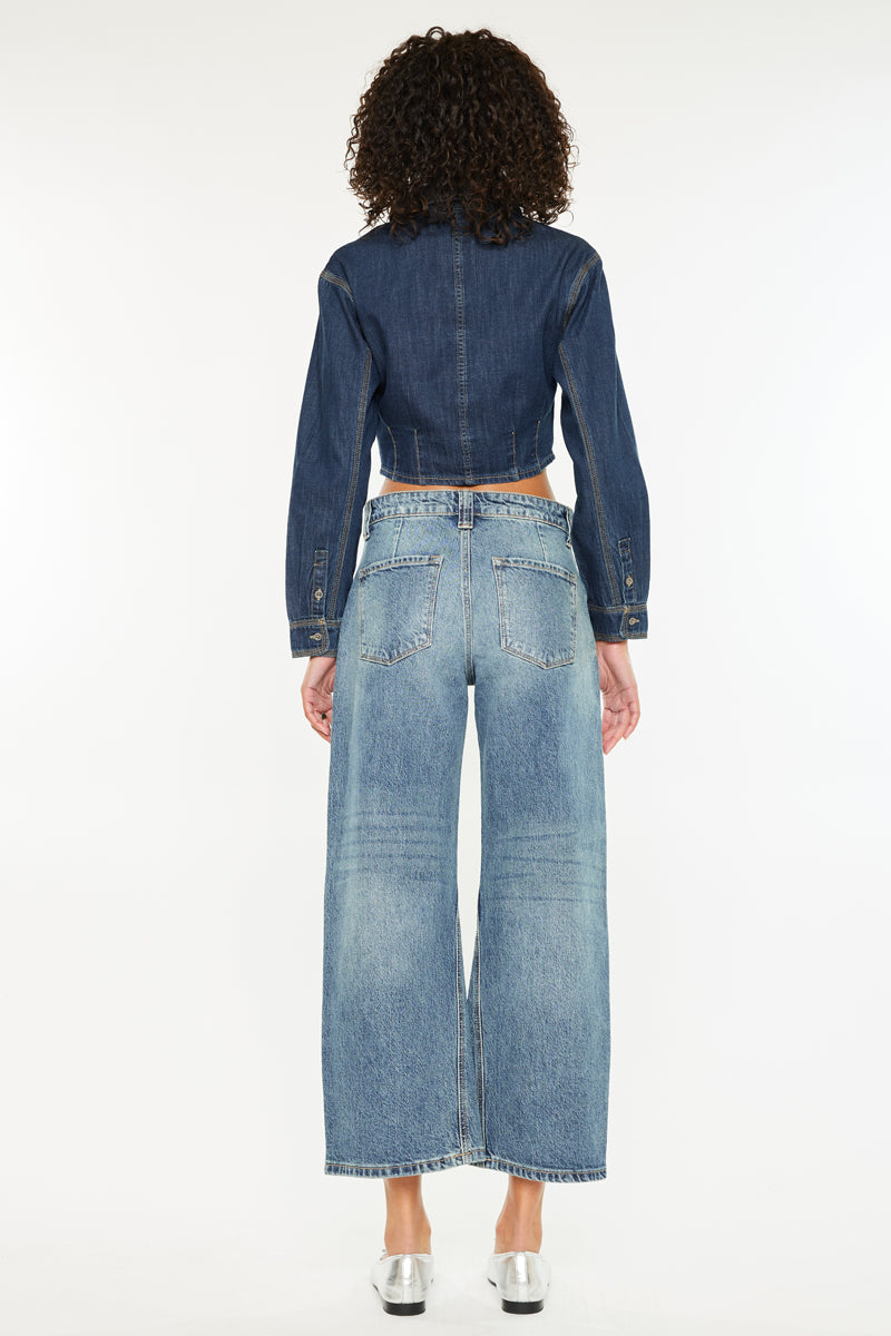 Daliah Mid Rise Loose Barrel Jeans - Official Kancan USA